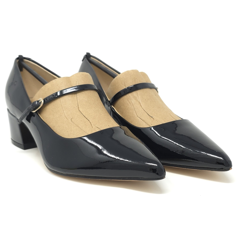 Marc Fisher Black Patent Mary Jane Block Heels 6M - Picture 2 of 12